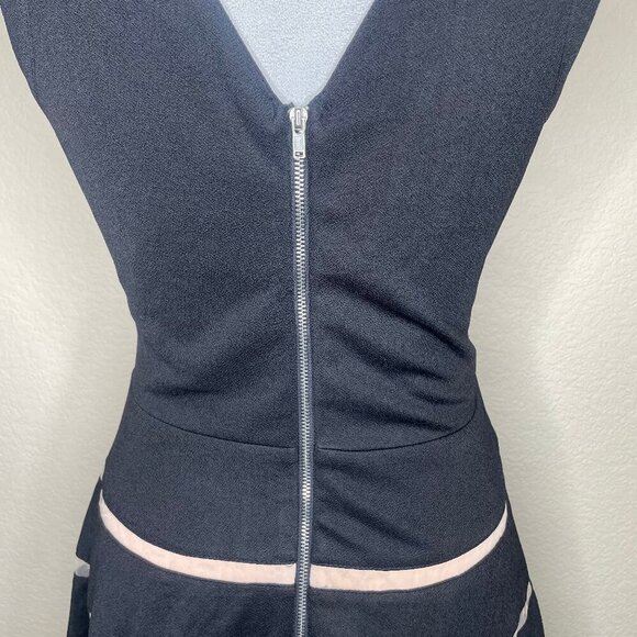 Alt. B Black & Nude Illusion Party Mini Midi Dress Size Large Occasion Event - Picture 4 of 11